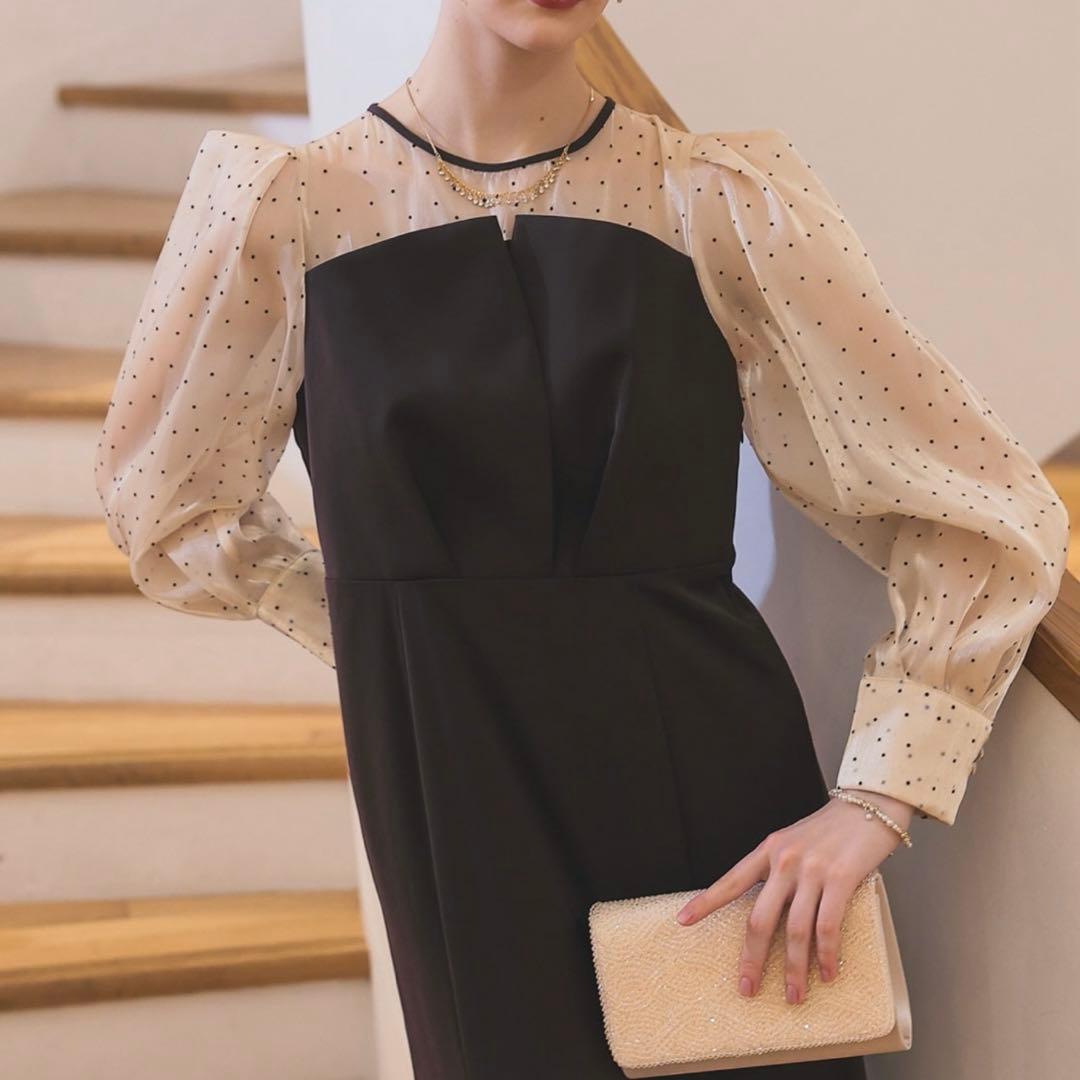 【美品】Dorry doll ドリードール　ドットスリーブマーメイドドレス M