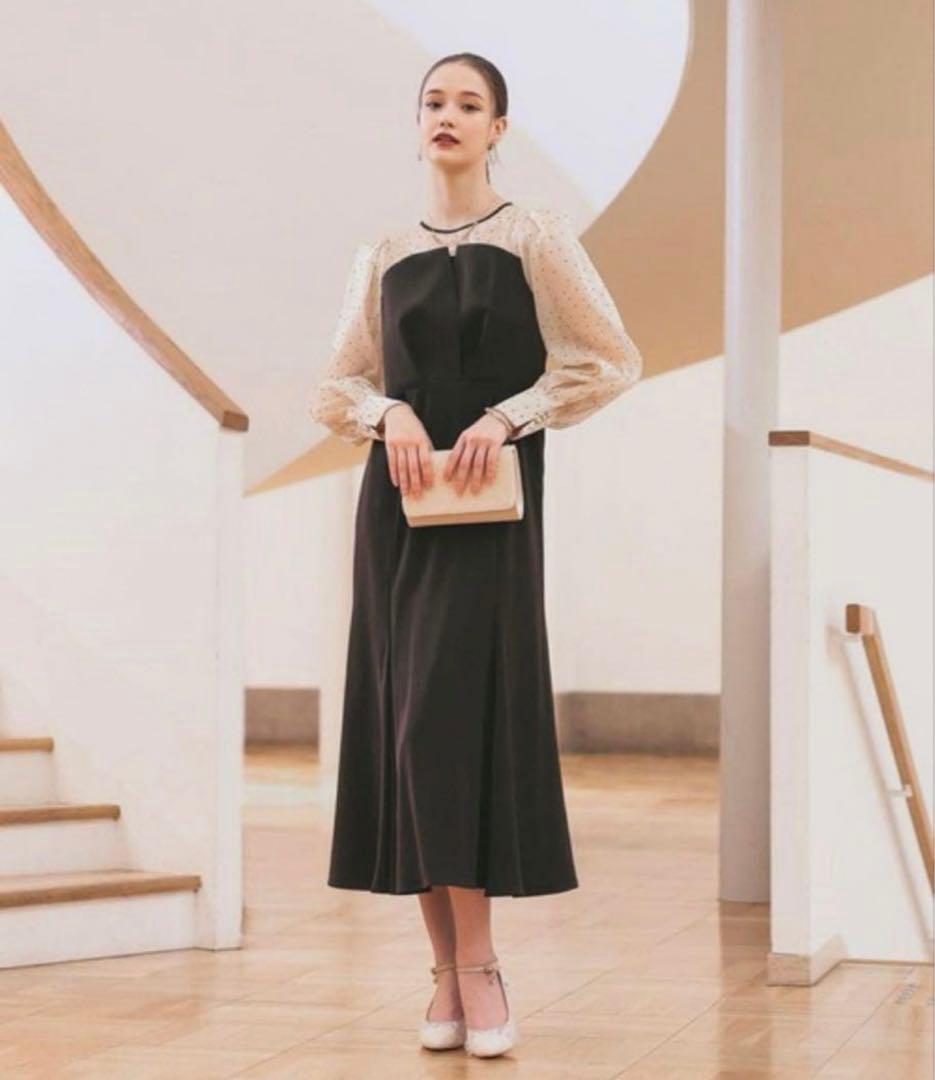 【美品】Dorry doll ドリードール　ドットスリーブマーメイドドレス M