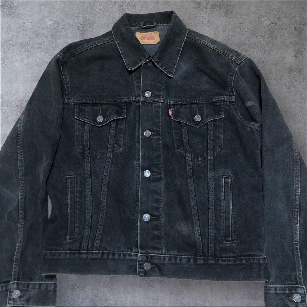 90s ユーロリーバイスLevi's70506 ブラックトラッカージャケット　L
