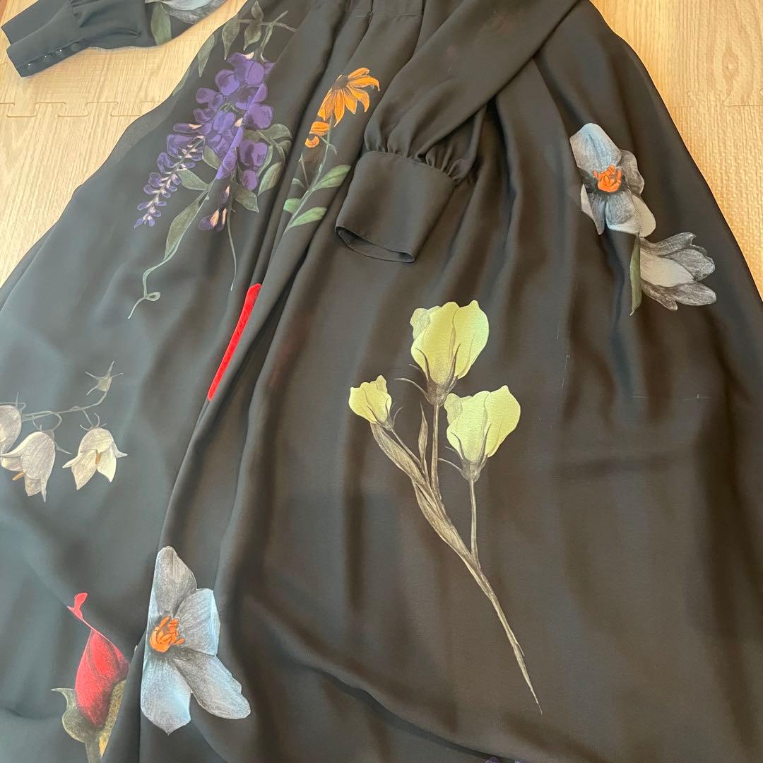 AMERI 花柄 長袖 マキシドレス