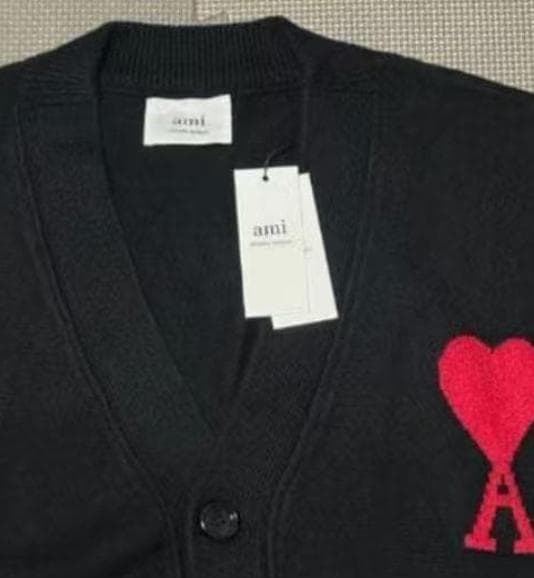 AMI PARIS アミパリスロゴウールカーディガン 男女兼用 S