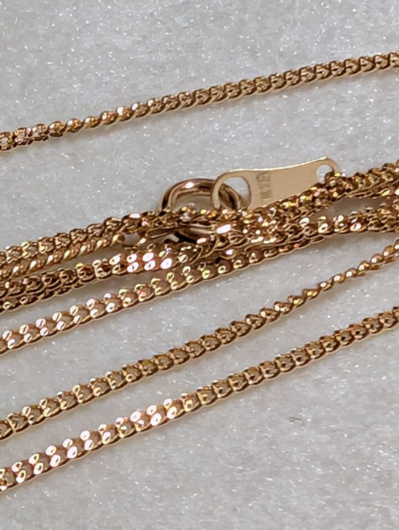 h*3様 ラスト‼️ K18２面 喜平 60センチネックレス　１８金刻印有り‼️