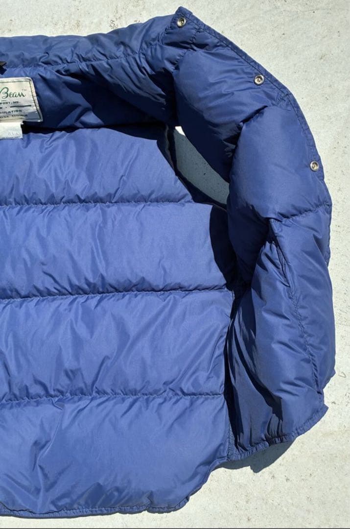 希少 60〜70's LL Bean 筆記体 ダウンベスト ブルー L