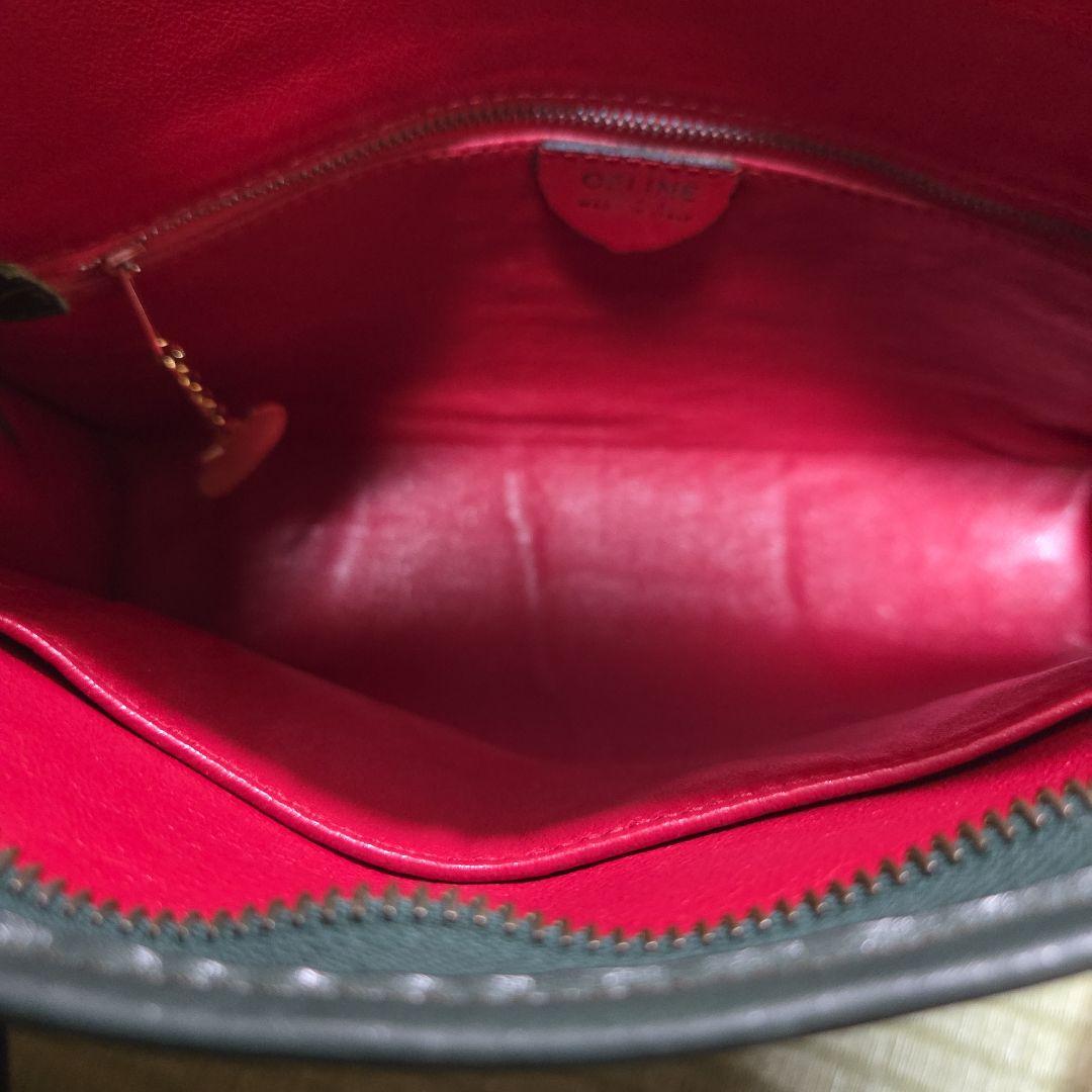 CELINE クラッチバック型押し レザー ヴィンテージ ロゴ 金具