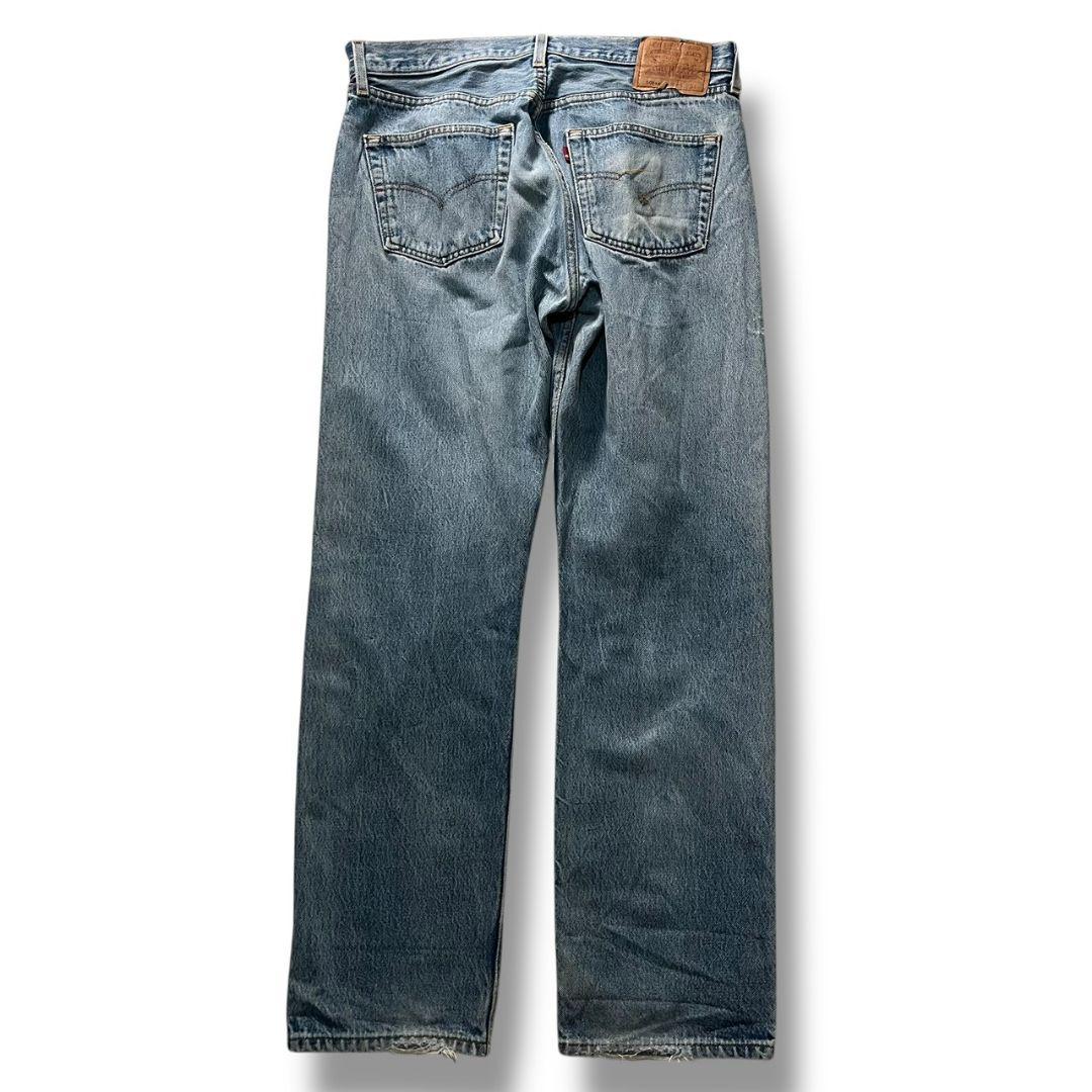 Levi’s 501 USA製 90s ダメージデニム W35 フェード 古着
