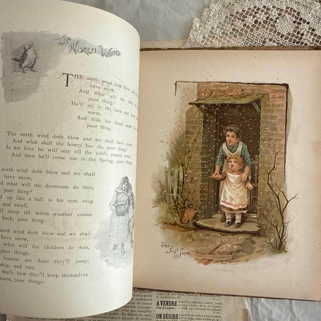 1890年アンティーク美しい挿絵の絵本アーネストニースター洋書ジャンクジャーナル