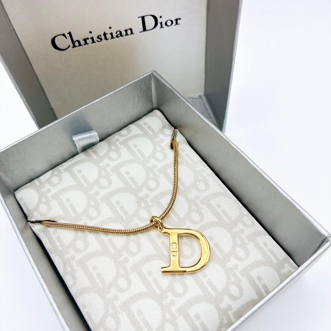 2993-2 保存箱付き✨　Dior　ネックレス　CD ロゴ　希少　刻印　cm