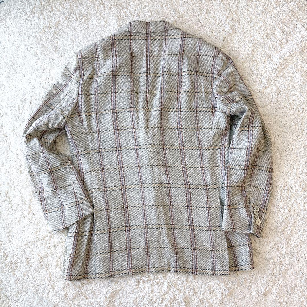 ロケット ラルディーニ　チェック柄 テーラードジャケット　シルク　M