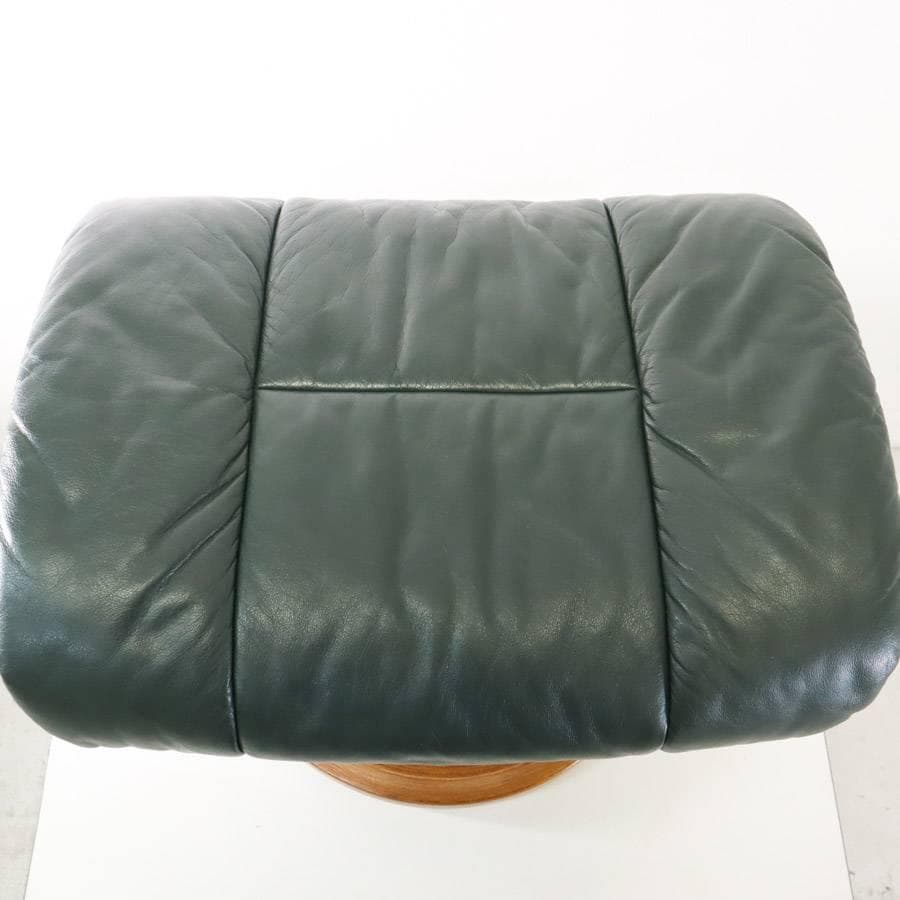 値下ストレスレスチェア用「レノ」オットマン スツール ダークグリーン 本革