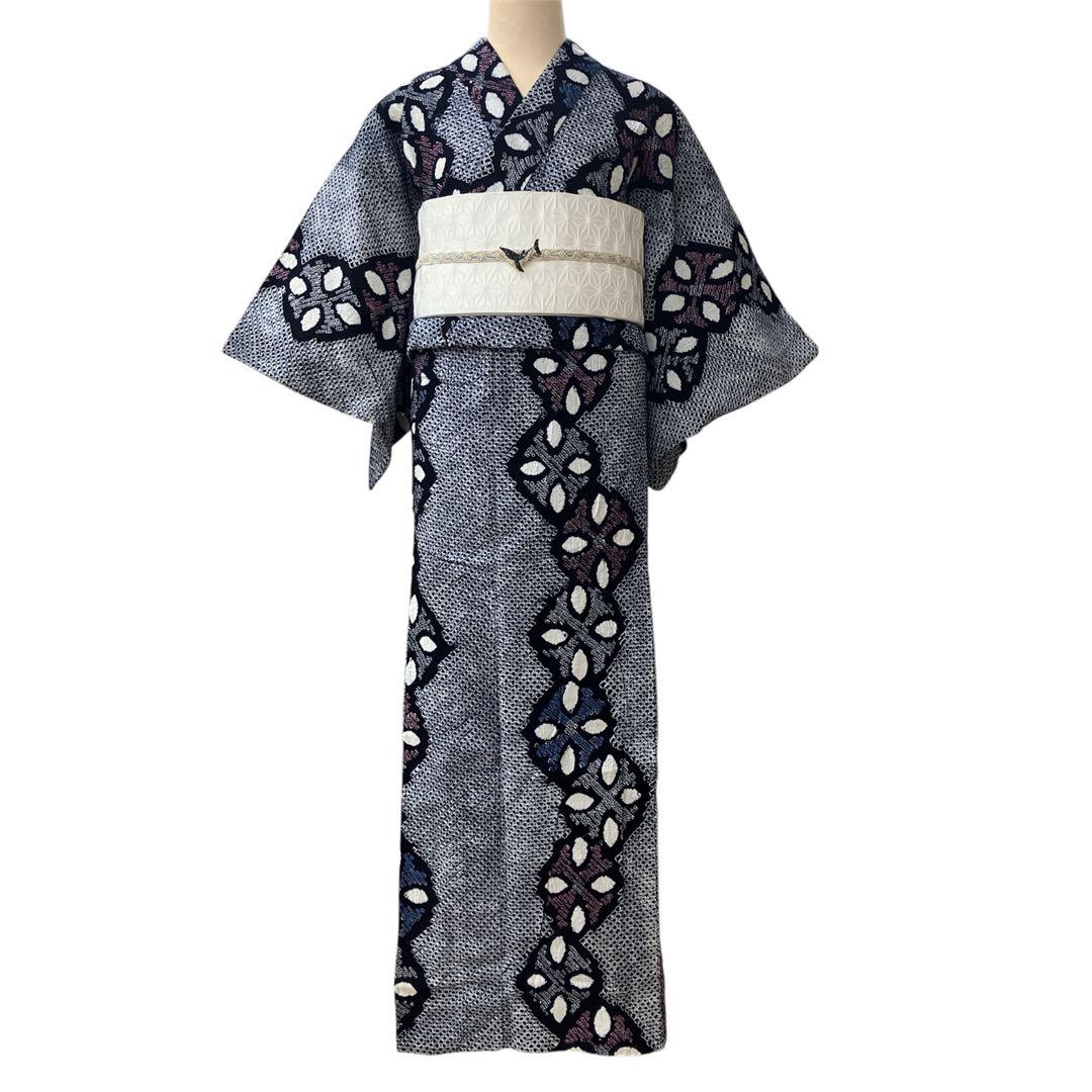 ◎mk-0091　有松鳴海　絞り浴衣　有松絞り　ゆかた　ｋ-7-25