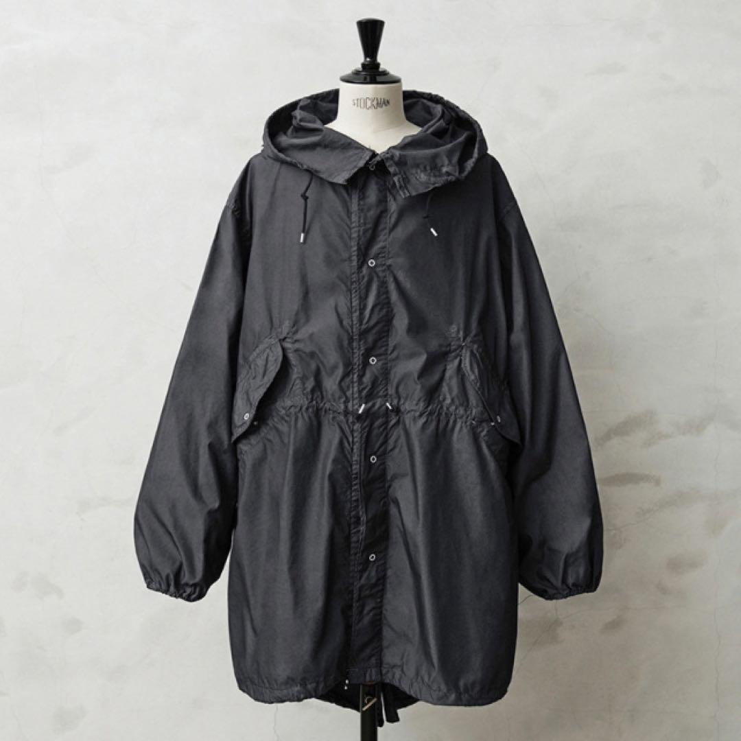 実物 デッドストック 米軍 スノーカモ モッズコート BLACK染め