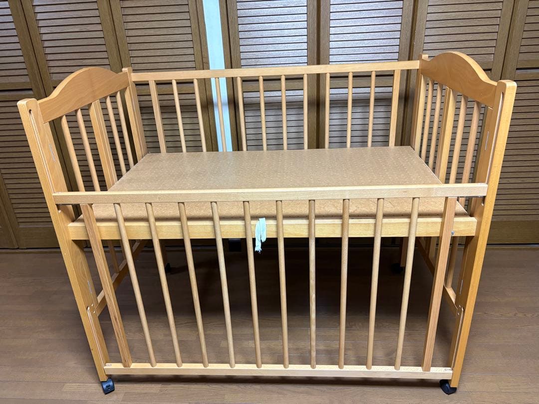 【安心日本製】石崎家具　ベビーベッド　スリーピー　折りたたみキャスター付