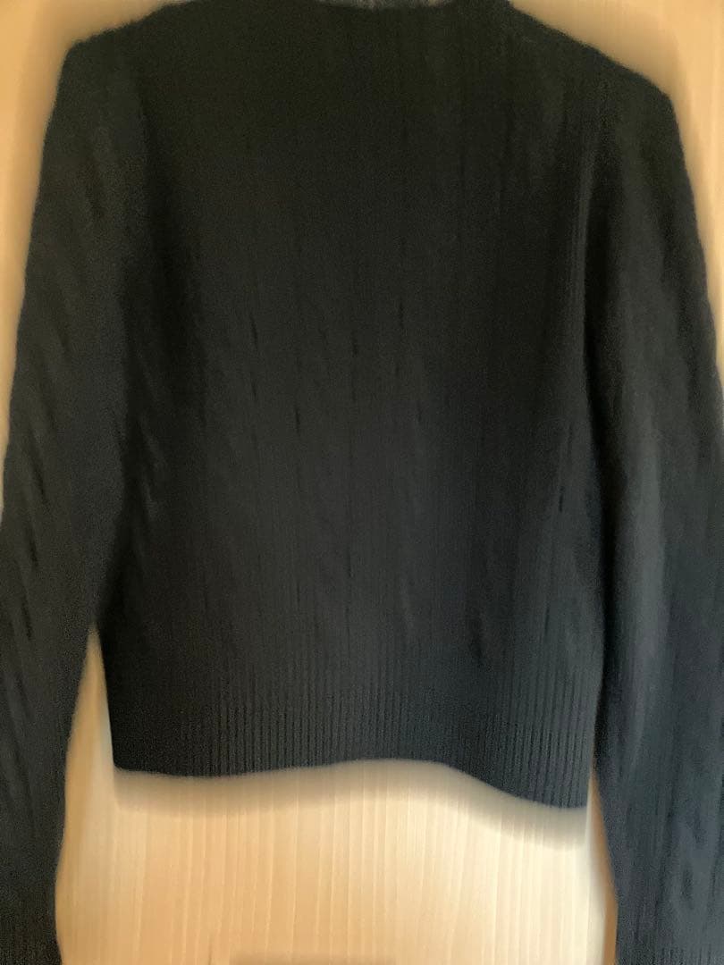 カシミヤ混　POLO ラルフローレン ケーブルニット カーディガン ブラック