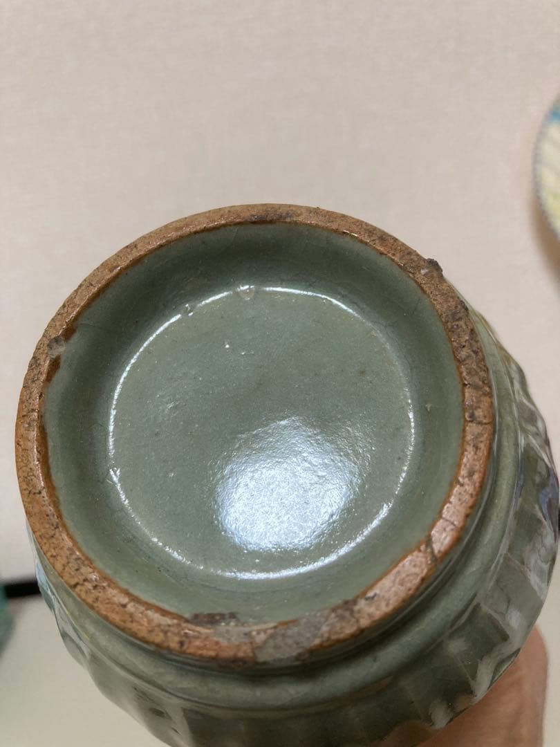 天龍寺青磁　龍泉窯青磁 双魚耳瓶　七官青磁