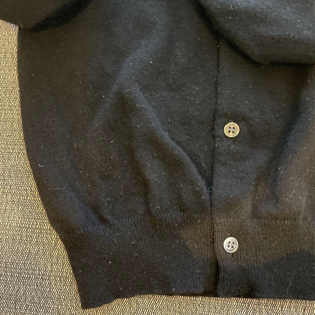 ま*)様 PLAY コムデギャルソン　ニットカーディガン　L パート刺繍ブラック