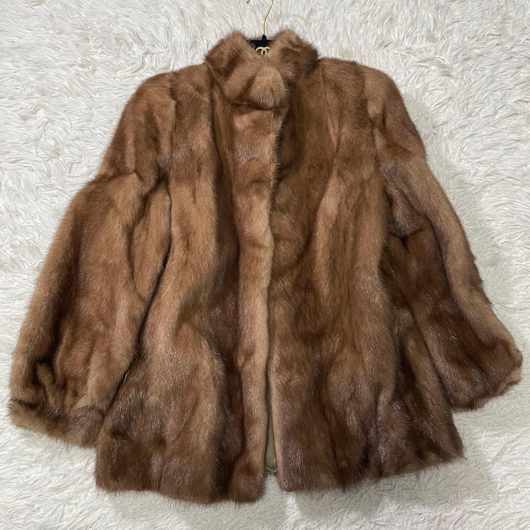 美品　サガミンク　銀タグ　リアルファー　ミンク　コート　デミバフ　大きいサイズ