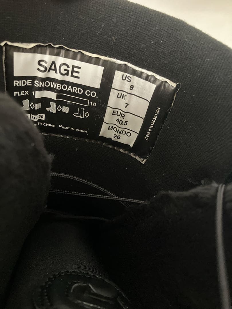 【美品】26cm RIDE SAGE ボア スノーボードブーツ(女性用)