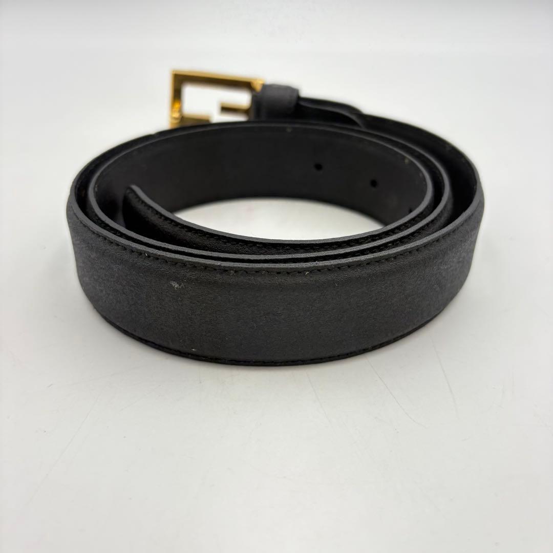 フェンディ ベルト ユニセックス レザー ブラック ロゴ 0904-S6790t