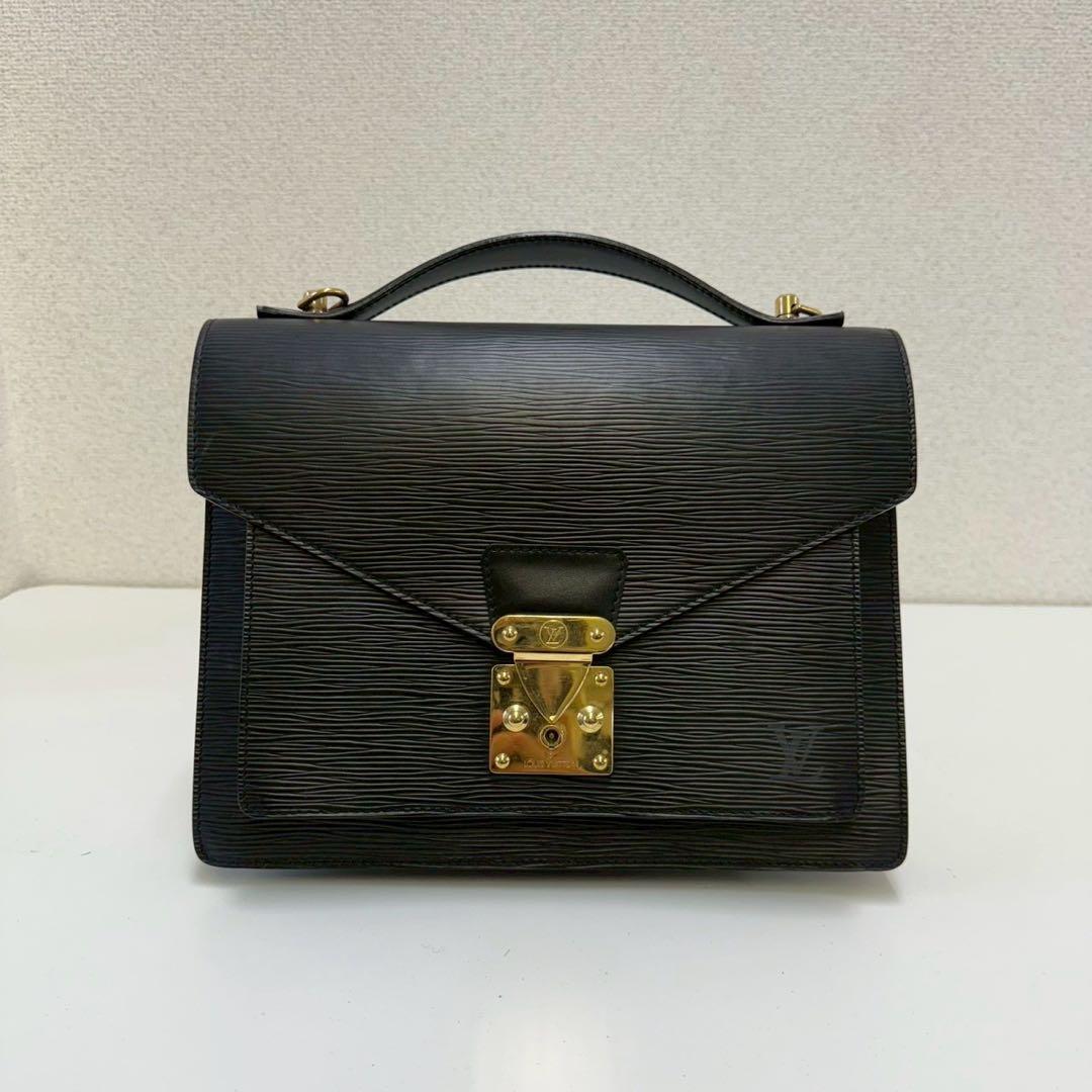 ルイヴィトン モンソー エピ ノワール ハンドバッグ M52122