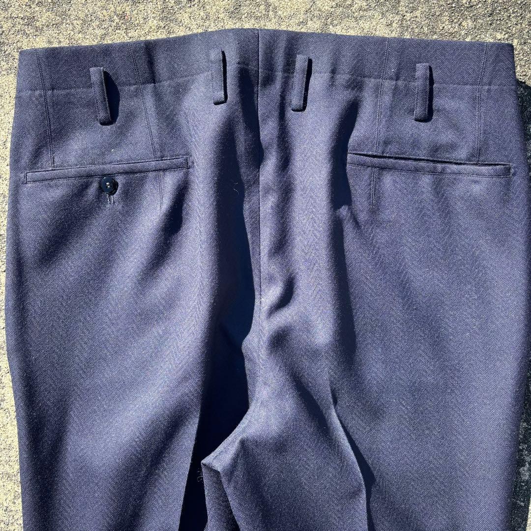 50s 60s usa製　ワイドスラックス　極太　ポリエステル　ヘリンボーン