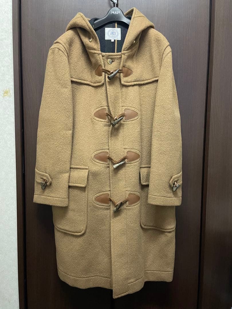 J.PRESS ダッフルコート LL キャメル ウール 裏地ストライプ