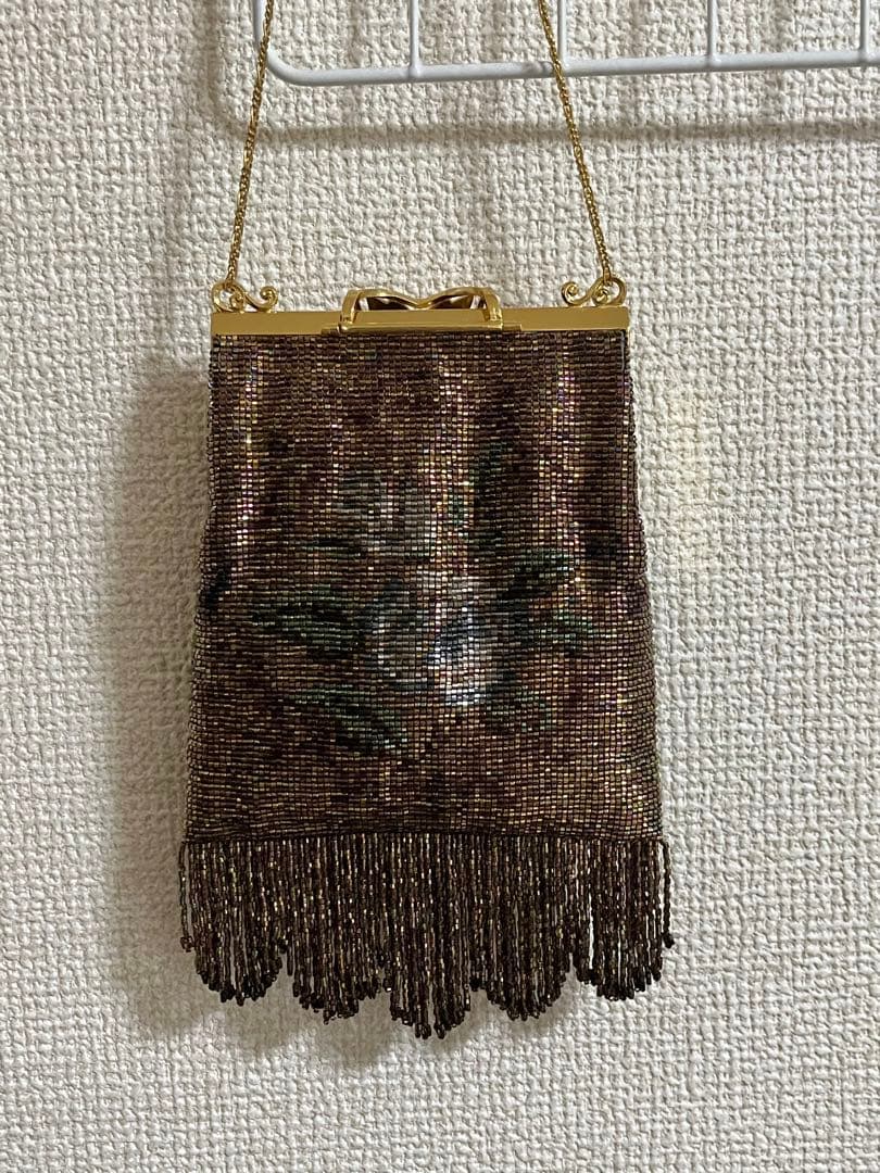 デリカ　ビーズバッグ　パーティーバッグ　フリンジ　美品