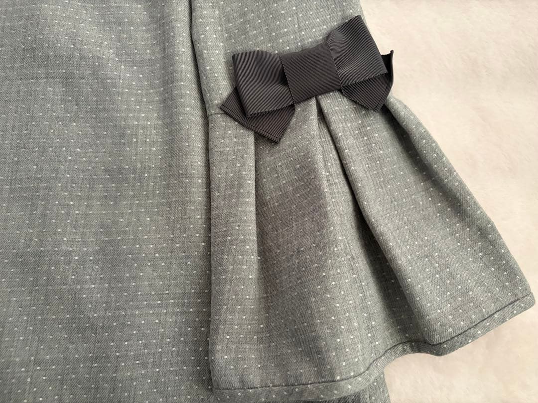 エムズグレイシー リボン ドットウールチュニック 40