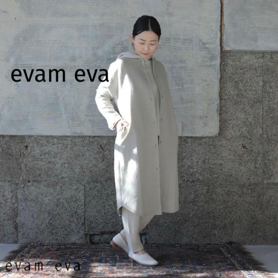 evam eva★近年秋冬モデル　ウールリネン　シャツワンピース　ローブ