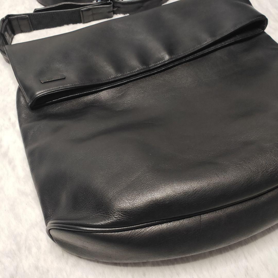 【美品】ミヤケデザインスタジオ ワンショルダー トートバッグ レザー ブラック