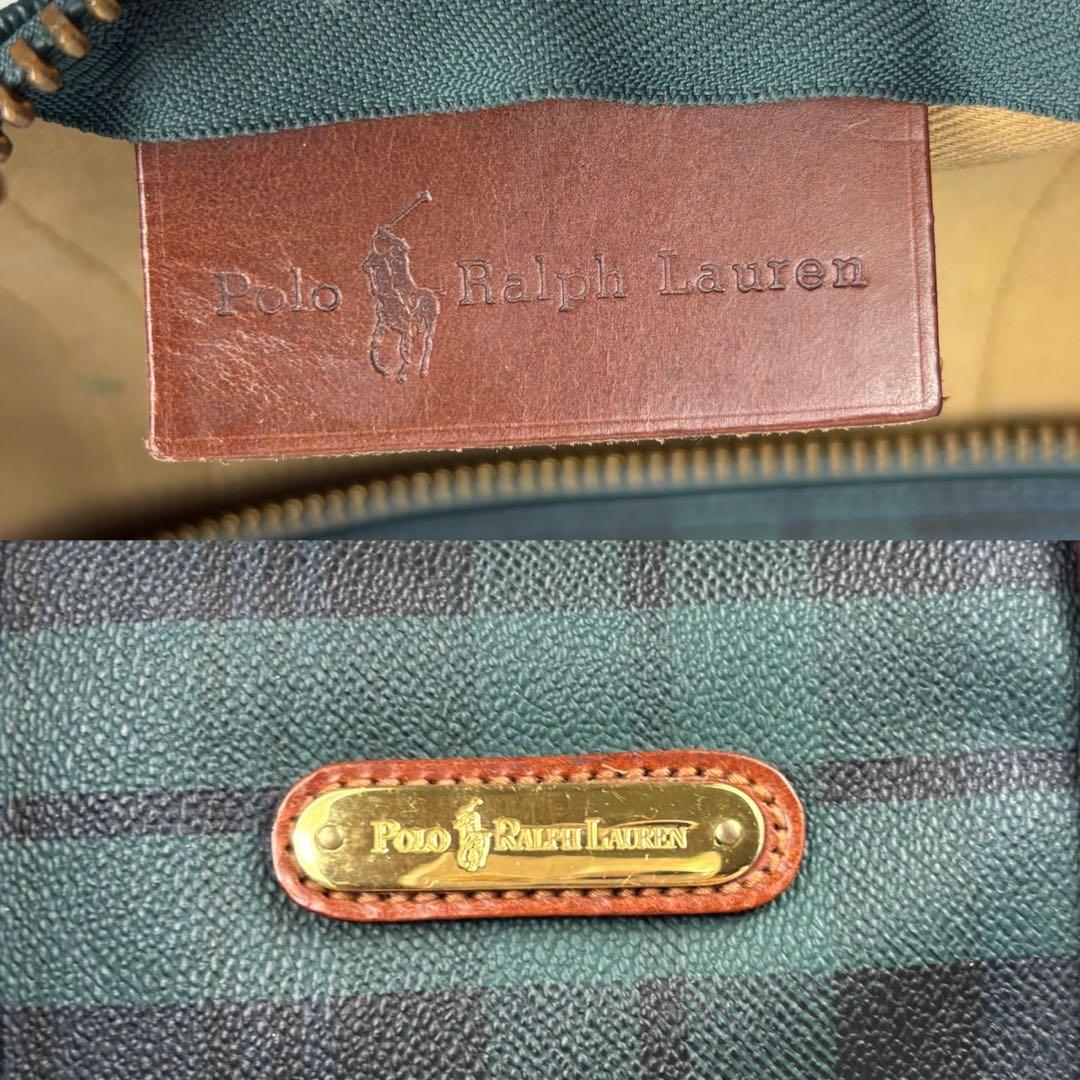 極美品✨ポロラルフローレン 2way ボストンバッグ 大容量 チェック柄 PVC