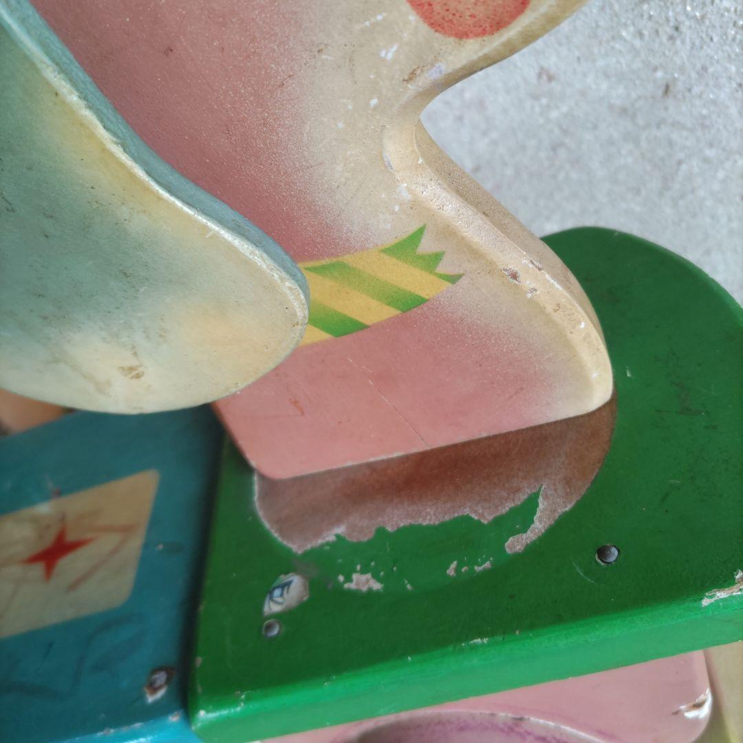 レトロ　木製玩具　犬手引き車