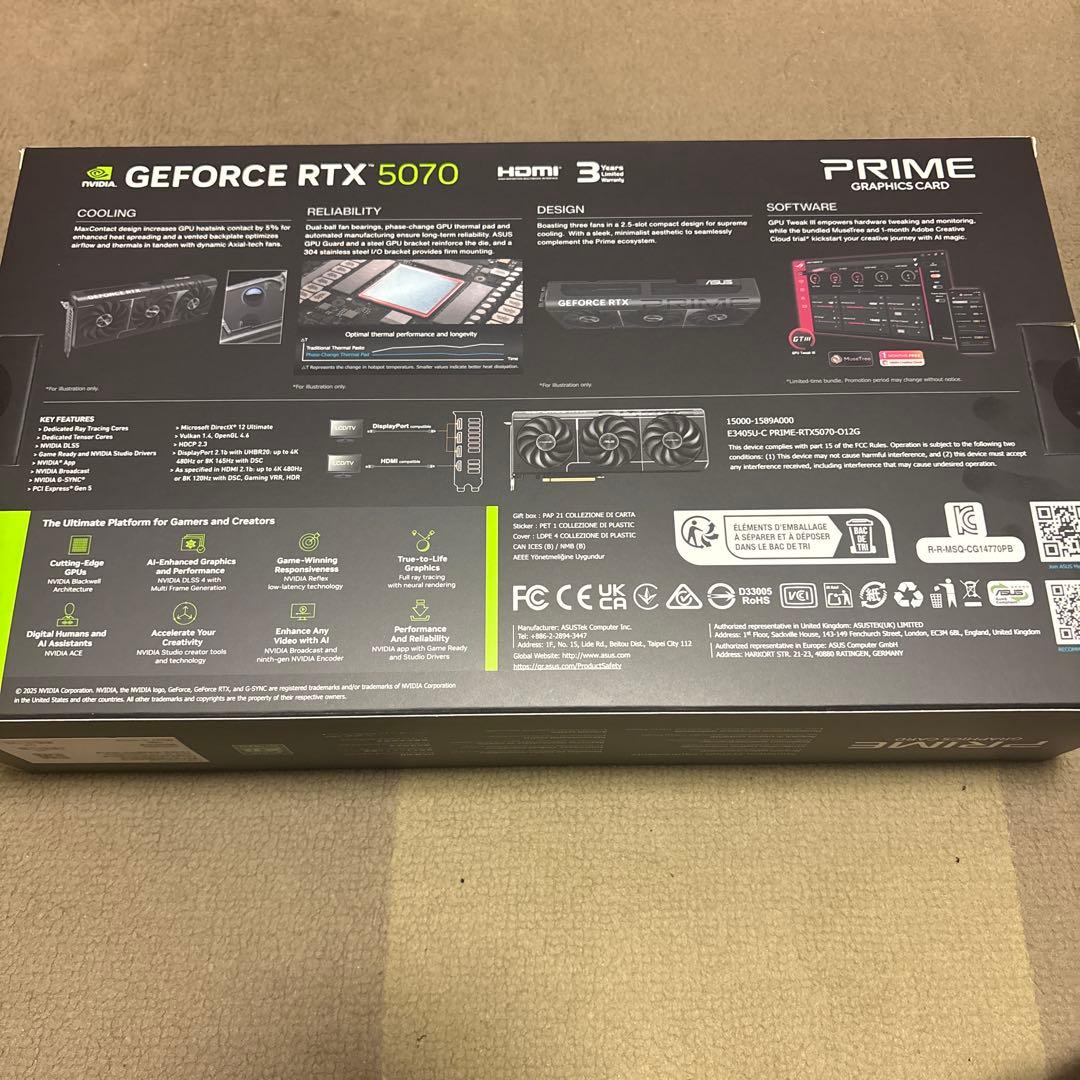 グラフィックボード・グラボ・ビデオカード ASUS PRIME-RTX5070-12G OC