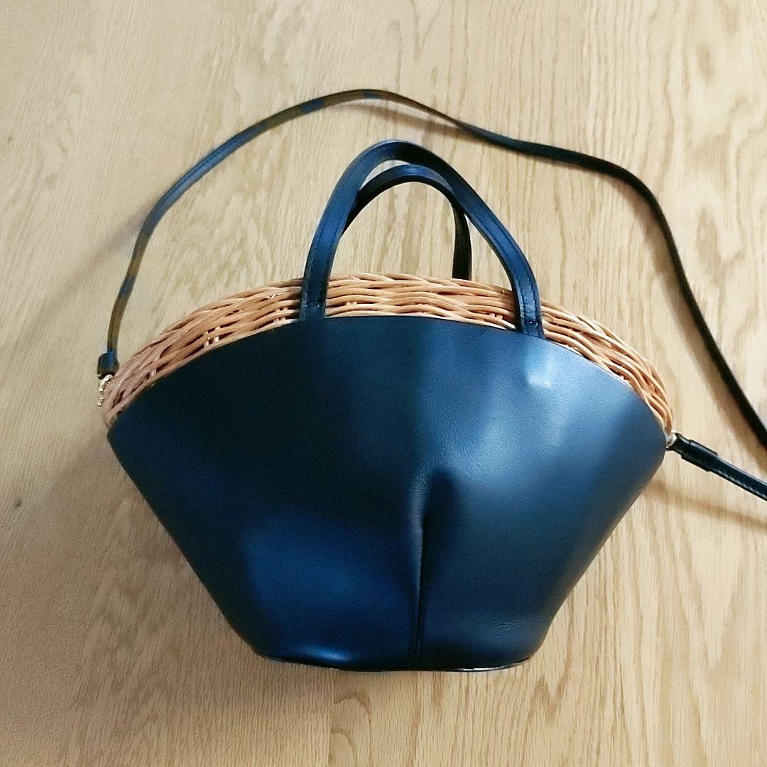 The Bagmati ウィッカー編み ラタン カウレザー 2way かごバッグ