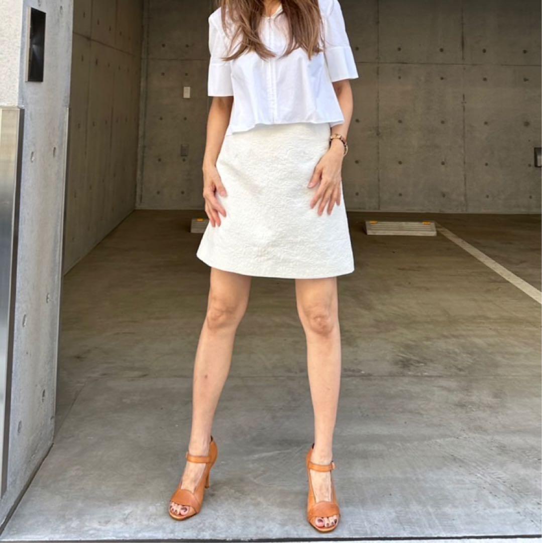 DOLCE&GABBANA ジャガードホワイトスカート NN-3