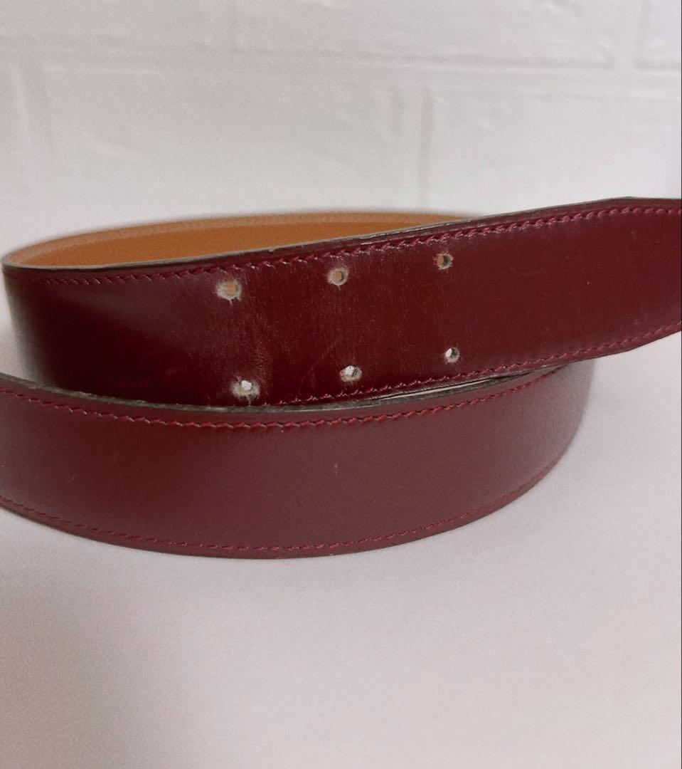 エルメス　HERMES ベルト　ホースバックル　レッド　キャメル