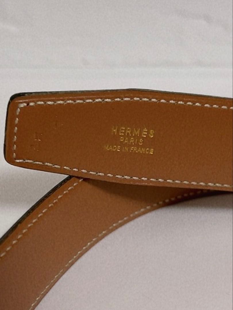 エルメス　HERMES ベルト　ホースバックル　レッド　キャメル