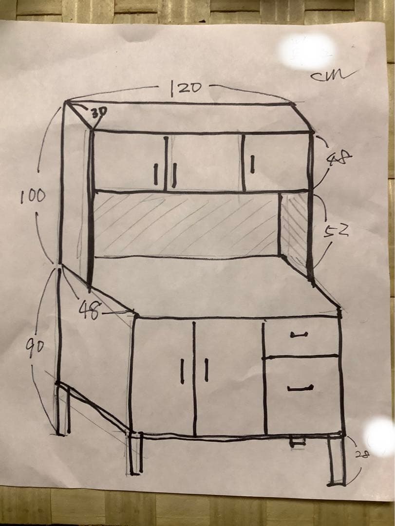 カントリー風　食器棚