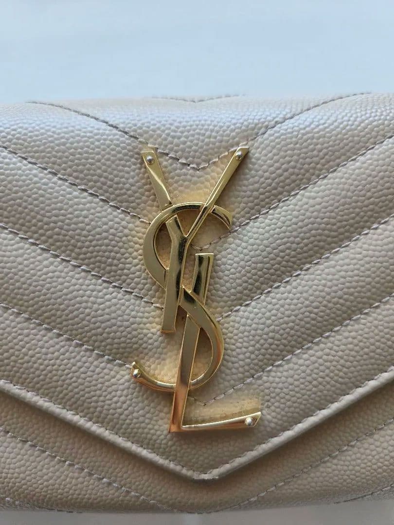 サンローラン YSL 長財布 ベージュ 正規品 付属品完備　週末お値下げ