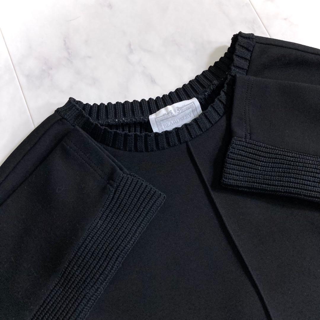 美品 ビアズリー 24AW ニットコンビダンボールプルオーバー ブラック