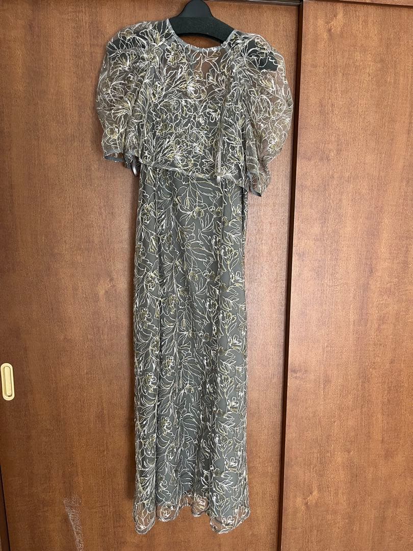 etoll. 刺繍レースレイヤードドレス S