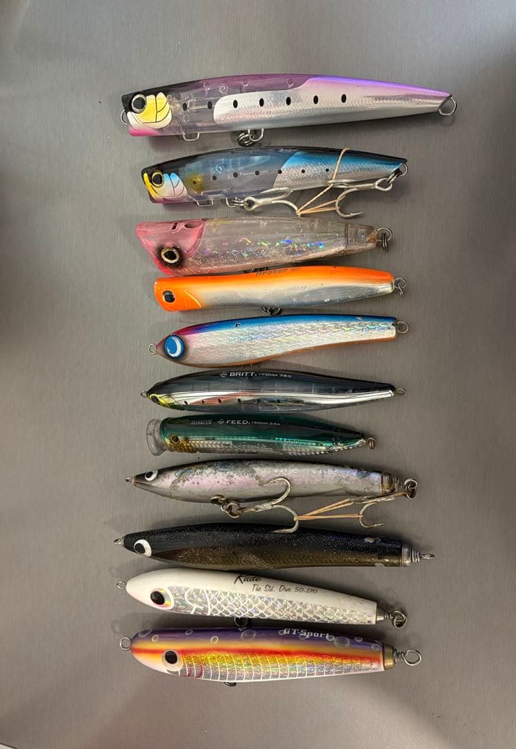 大物ルアーまとめ売り11点　キハダ，平政，ロックショア、オフショアプラグ