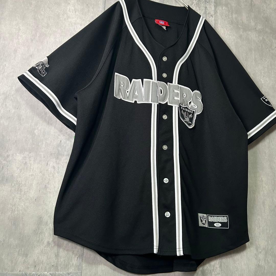 希少 NFL Raiders ベースボールシャツ 刺繍 ジャージ 黒