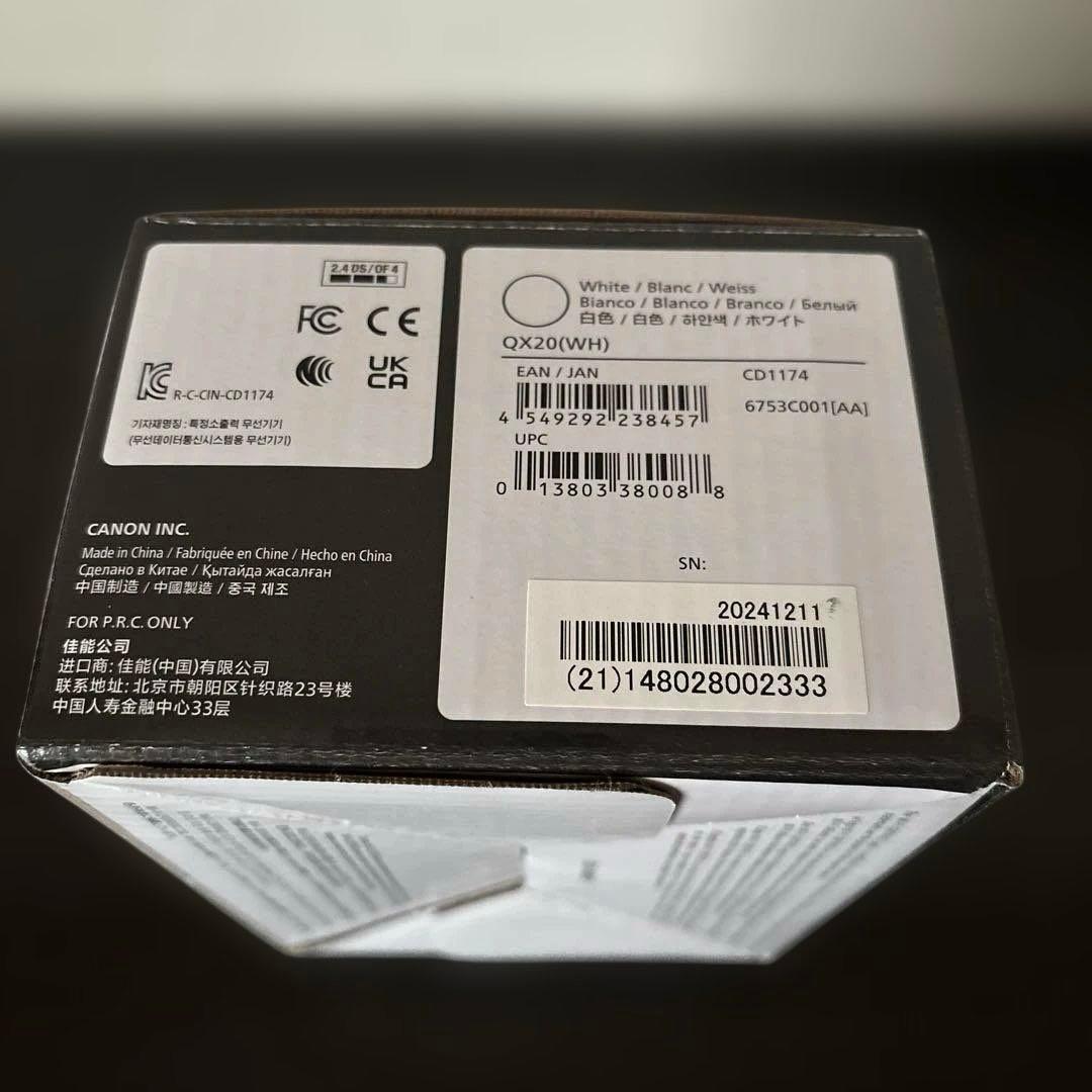 【Canon】SELPHY QX20 コンパクトフォトプリンター ホワイト