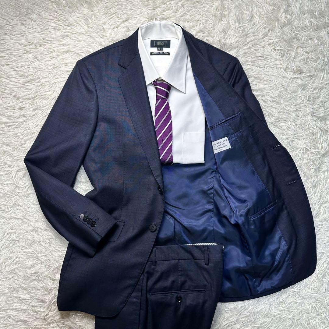 希少 極美品 トゥモローランド ピルグリム 英国×伊生地 シルク混 光沢 上下