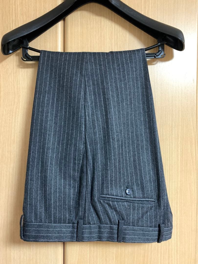 belvest ベルベスト フランネルチョークストライプスーツ48