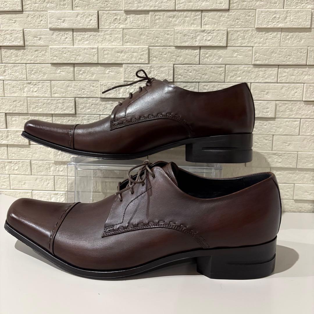 極美品　キャサリンハムネット 本革 レザー ビジネスシューズ 26cm ブラウン