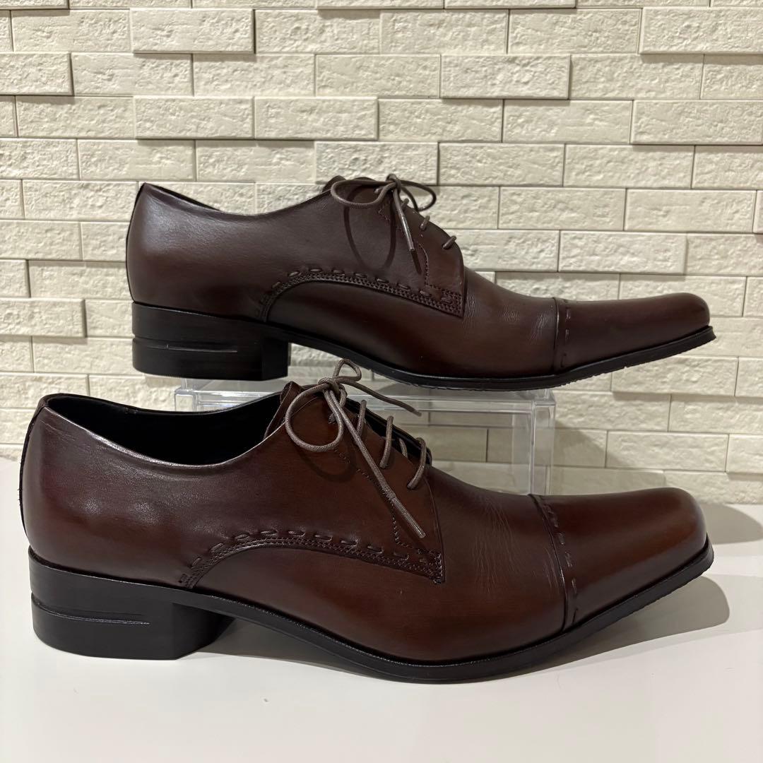 極美品　キャサリンハムネット 本革 レザー ビジネスシューズ 26cm ブラウン