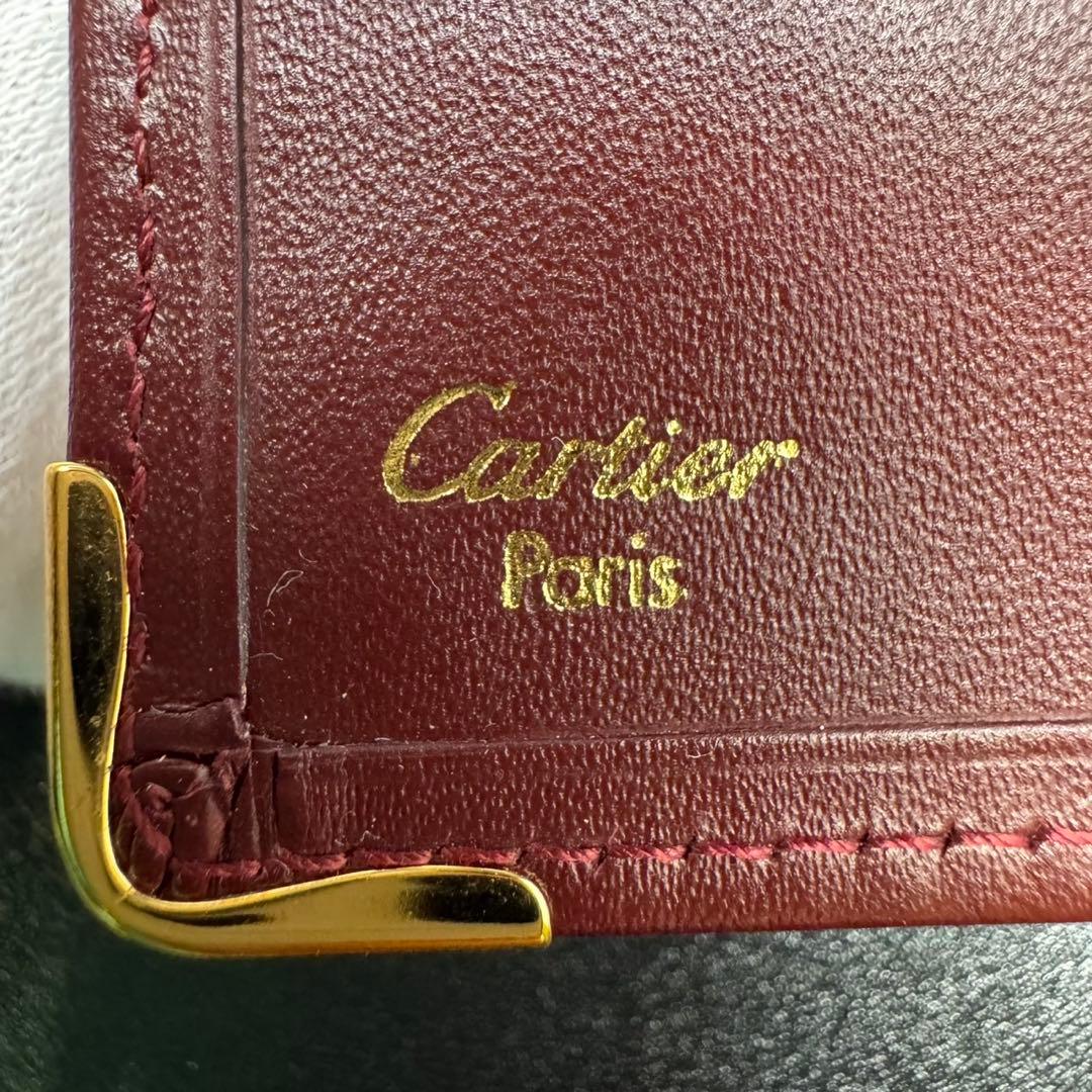 未使用級 Cartier カルティエ 長財布 札入れ カード入れ レザー 赤茶