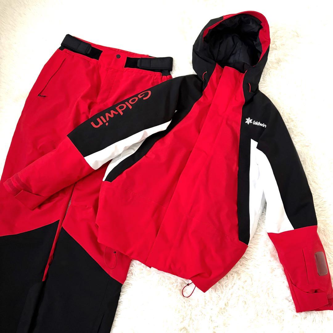 ゴールドウイン GOLDWIN スキーウェア　赤　上下セット　上L 下XL