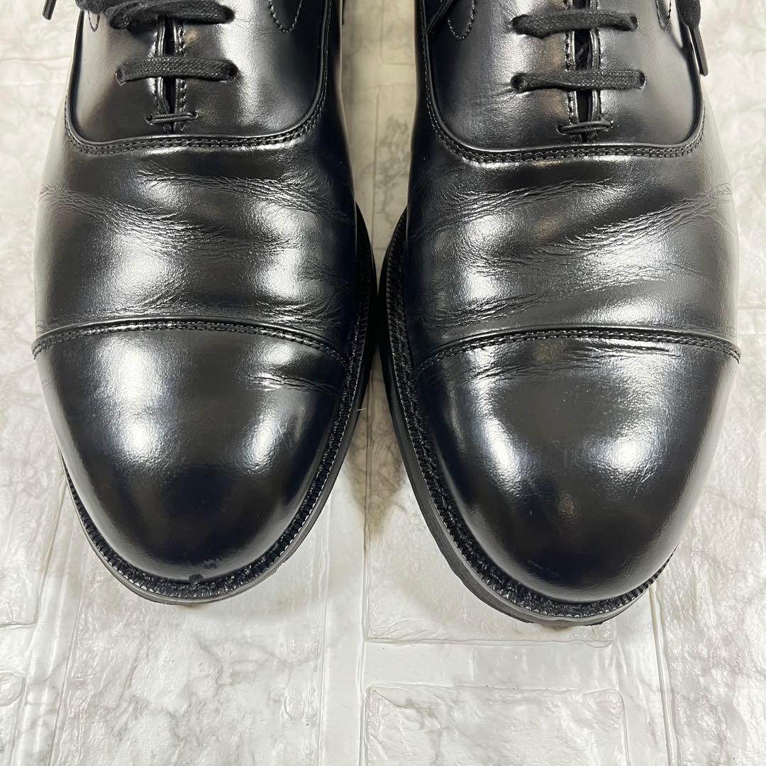 【美品】三陽山長　柔二　ストレートチップ　ビブラムソール　ブラック　26㎝